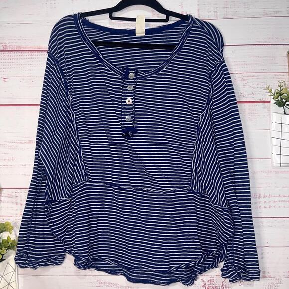 We The Free Blue & White Striped | Women’s Medium - Picture 1 of 4